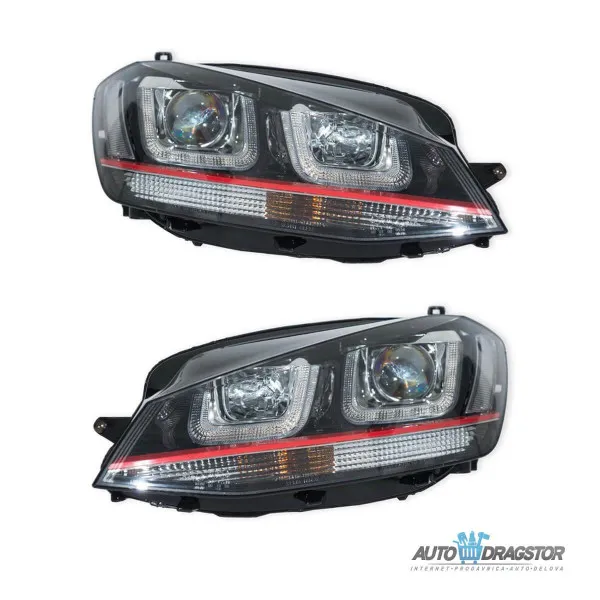 VW GOLF 7 2012-2017 FAROVI ZATAMLJENI SA CRVENOM LINIJOM-SET 2 KOM 