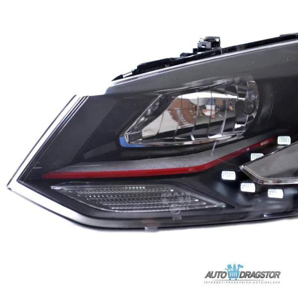 VW POLO (6R,6C) 2009-FAROVI LED SA CRVENOM LINIJOM I MOTOROM ZA PODEŠAVANJE 