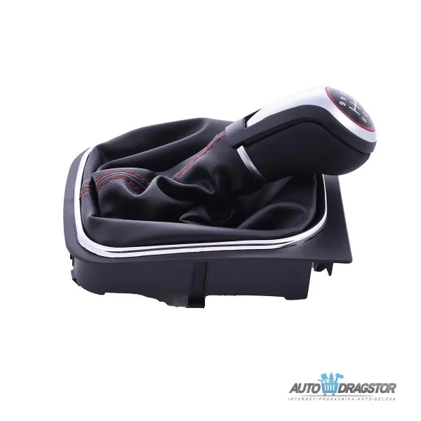 VOLKSWAGEN GOLF 5/GOLF 5/GOLF 5 PLUS/JETTA 2006-2012 RUČICA MENJAČA SA KOŽICOM 6 BRZINA I CRVENIM KR 