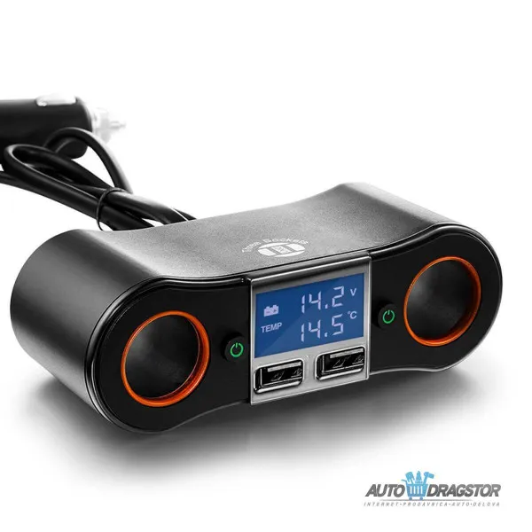 PUNJAČ ZA VOZILO SA 2 USB ULAZA 