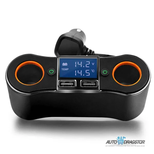 PUNJAČ ZA VOZILO SA 2 USB ULAZA 