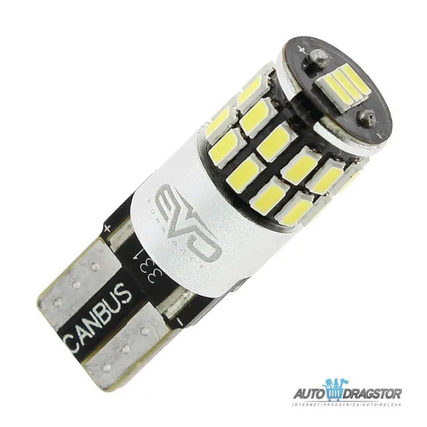 SIJALICA 12V T10 5050SMD 9 LED CANBUS BELA 2KOM 