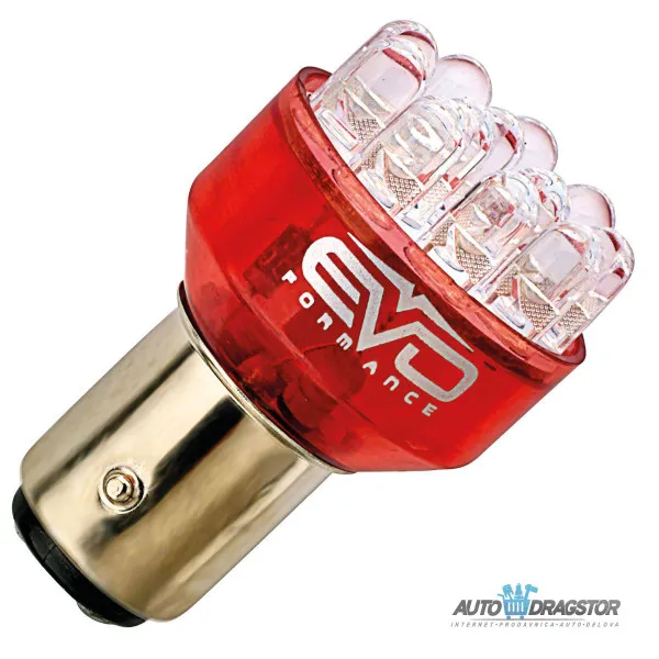SIJALICA 12V P21/5W  BAY15D 1157 LED 2KOM CRVENA 