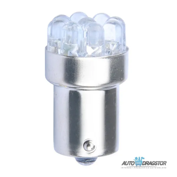 SIJALICA 12V LED R10W BA15S ŽUTA 