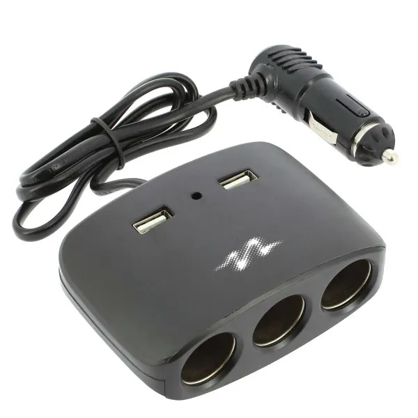 PUNJAC ZA KOLA 3xMESTO ZA UPALJAC I 2x USB CRNI 